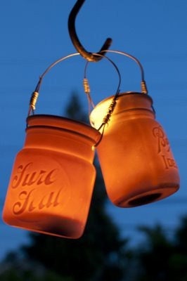 HOLIDAY SALE, Translucent Porcelain Mason Jar Lantern Set