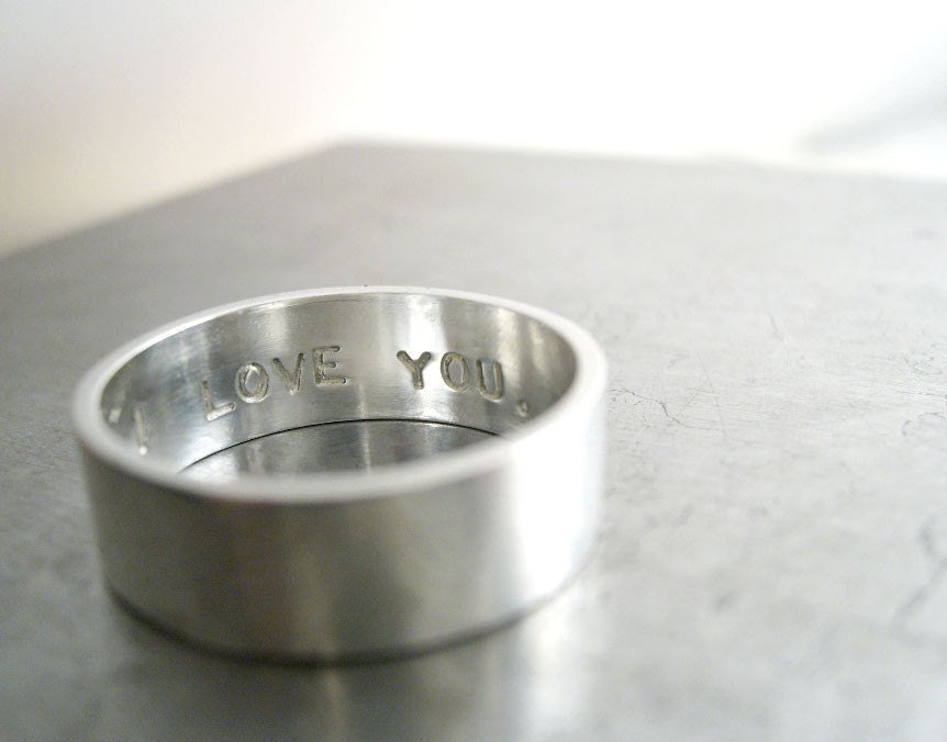 Secret Promise Ring - One Ring - Custom Size and Sentiment