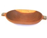 Carved Wooden Long Bowl