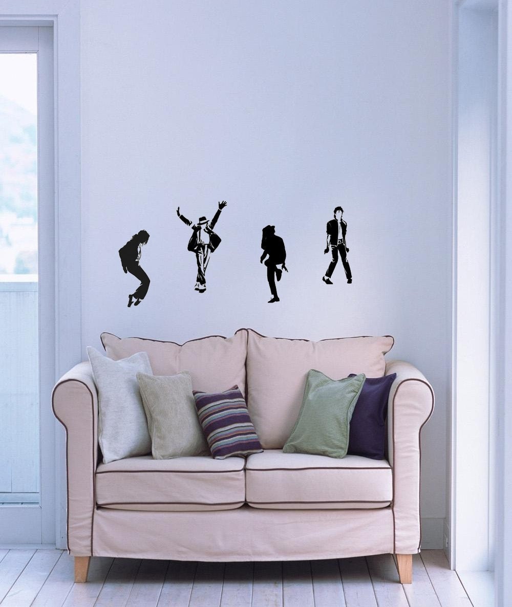 Set 4pcs Dancing Michael Jackson Wall Art Decal Vinyl Sticker Home Decor Wallpaper