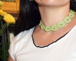 Meadow Green Crochet Choker Necklace -- READY TO SHIP