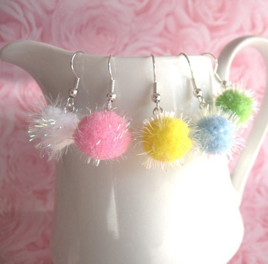Sparkly Cotton Candy Earrings