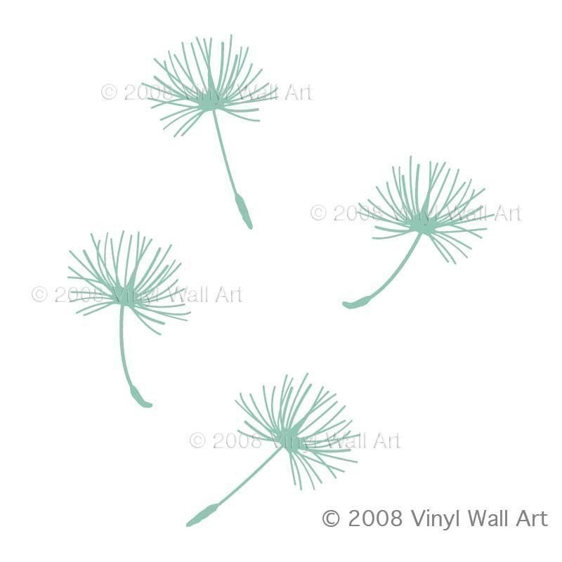 Small Dandelion Seed Vinyl Decals (Set of 4)