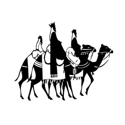 Wisemen on Camels Detailed Christmas Decor Vinyl Wall Art Decal- You Choose Color