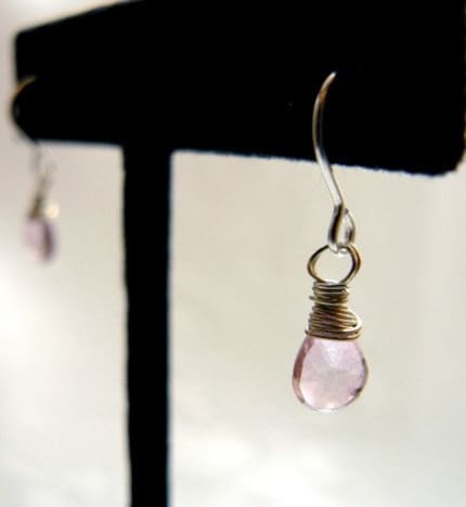 SALE . pink . topaz . earrings