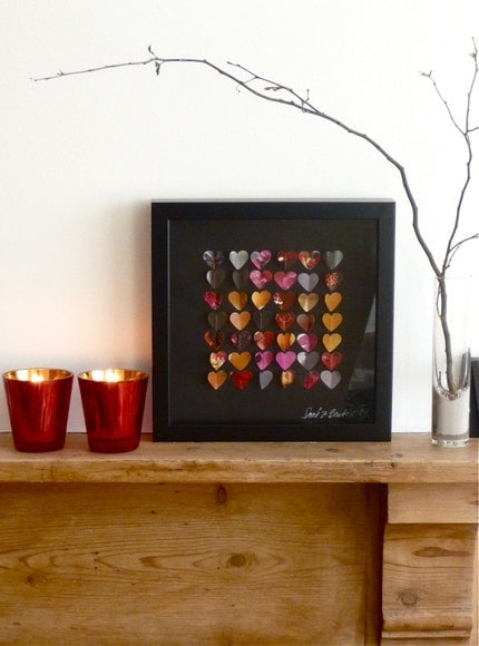 Winter Hearts Framed Picture 3D