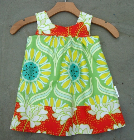Pop Garden Daisy and Peonies Prairie Dress with Adjustable Organic Straps
