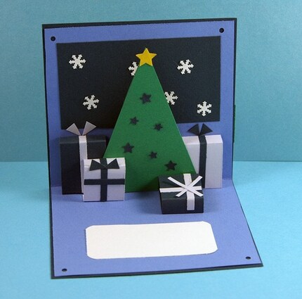 Blue Christmas Holidays Pop up Card