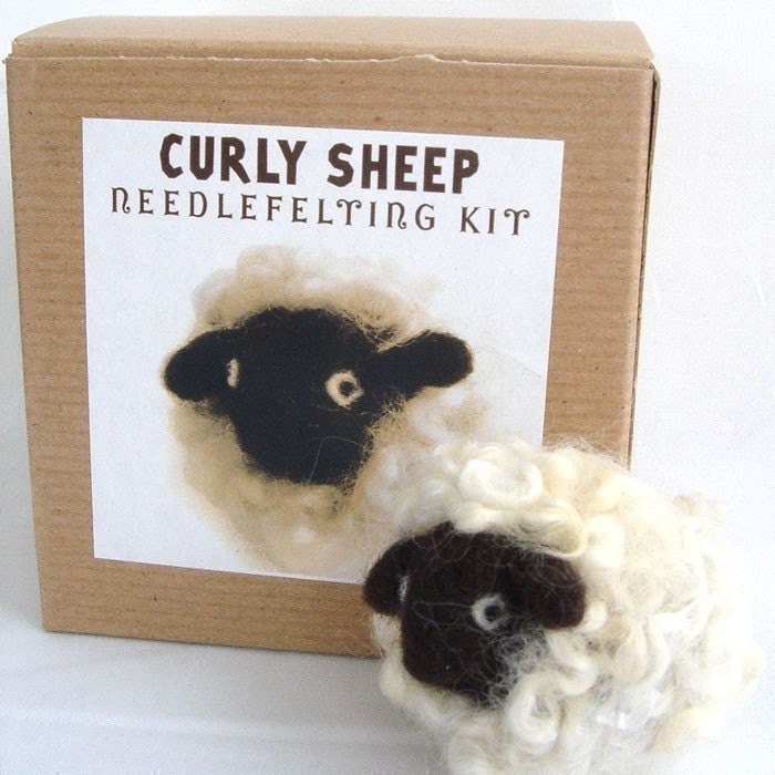 Curly Sheep Needle Felting Kit