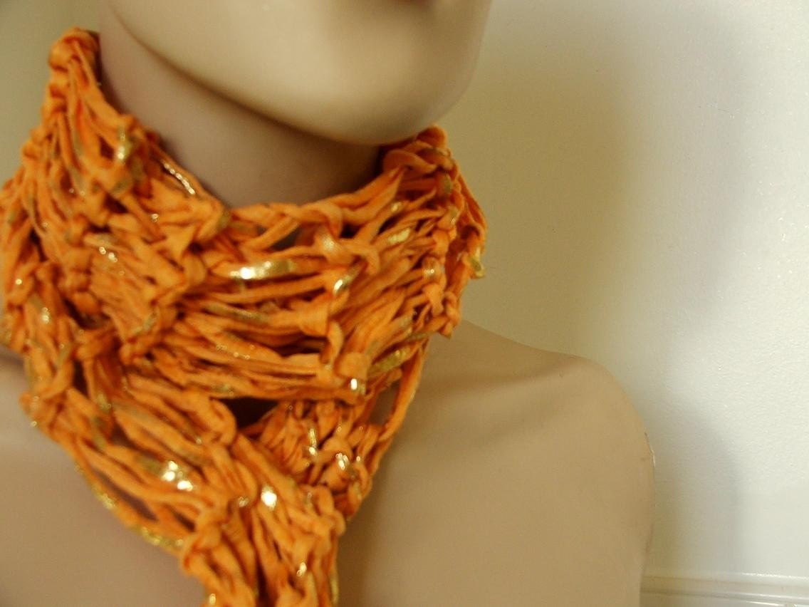 Orange glitter scarf