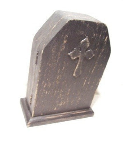 Aged Coffin Box with Mirror / Morbid home decor