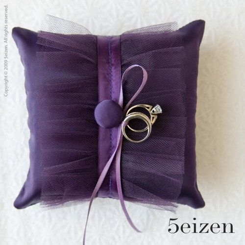 Tuxii Series II - Royal Purple Ring Pillow