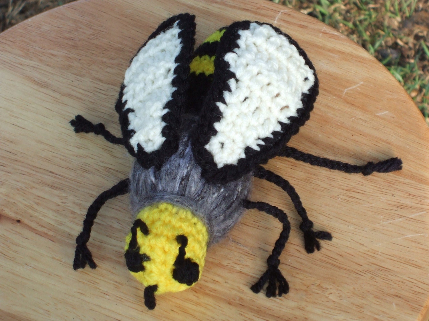 handmade crochet honey bees art