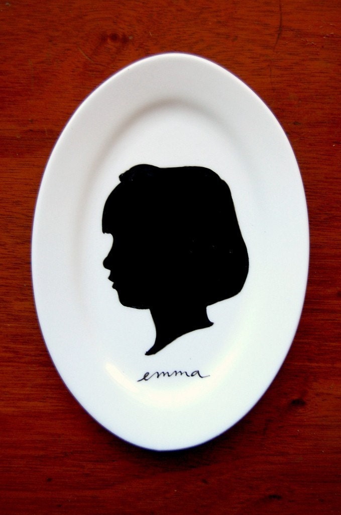 Custom Portrait Silhouette Plate, $49 @etsy.com