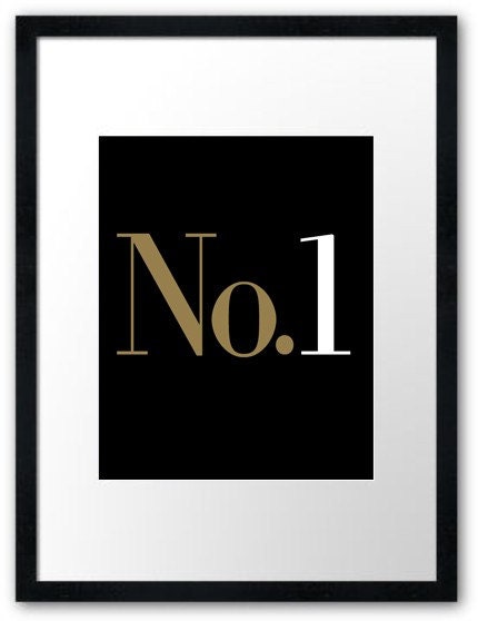 No.1 (8x10 inch Modern Art Print in Faux Gold, Jet Black and White)