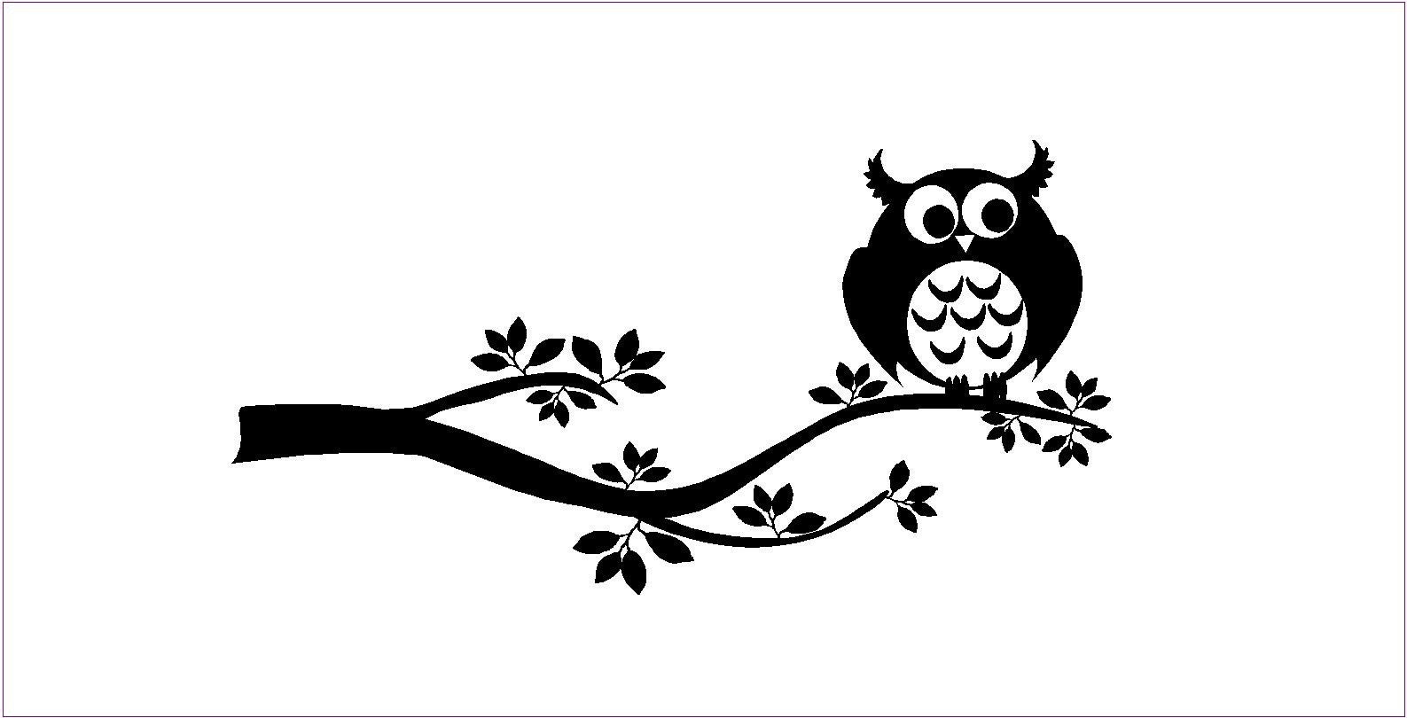 Owl On Branch wall sticker   original design