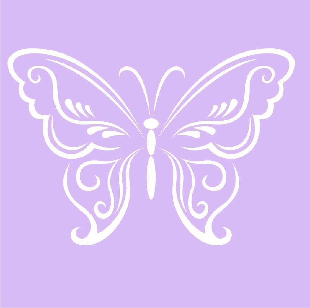 Butterfly wall decal Large Lacey Design choose color