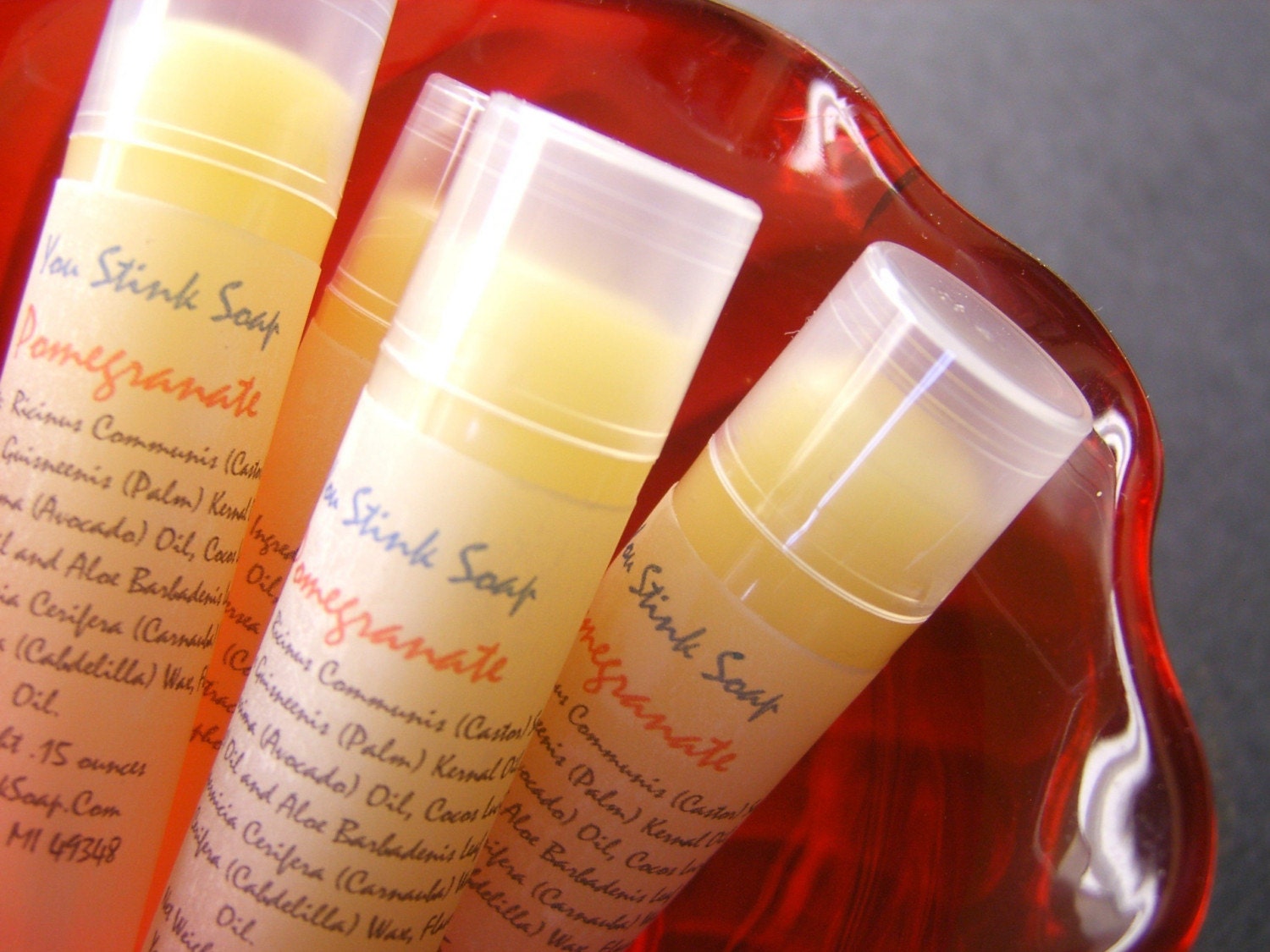 Pomegranate Lip Gloss/LipBalm Vegan You Stink Soap