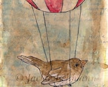 A Bird and a Hot Air Balloon (5 x 8 Print)