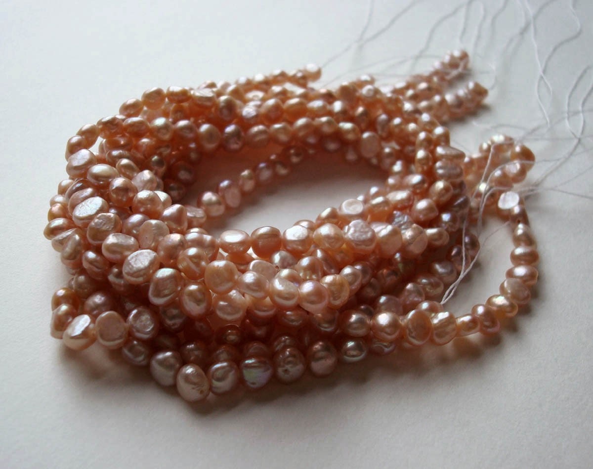 Pink Pillow Pearls 5-6mm strand