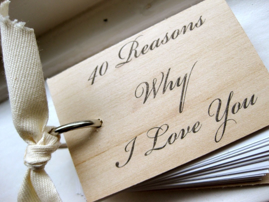 3 in. x 2 in. Wood Mini Notepad (40 Reasons Why I Love You)