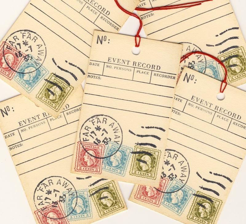 Event Record Journaling Hand Stamped Tags (5)