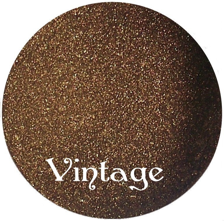 VINTAGE Dark antique gold mineral makeup eyeshadow pigment 3 gram jar