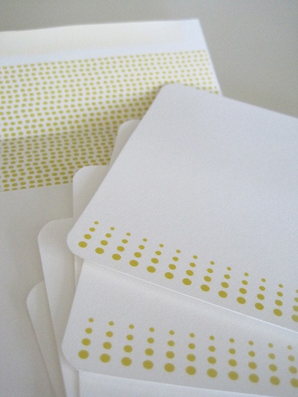 Set of Five Dot Notecards (Yellow)