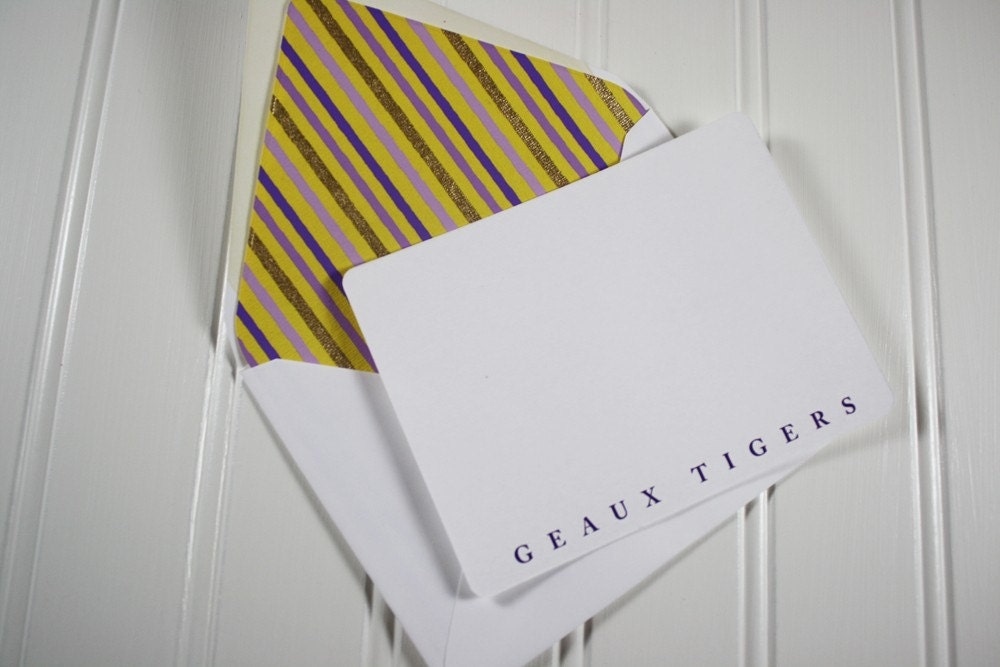 Geaux Tigers Note Cards