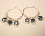 Sterling Silver, Czech fire polished beaded hoop earrings