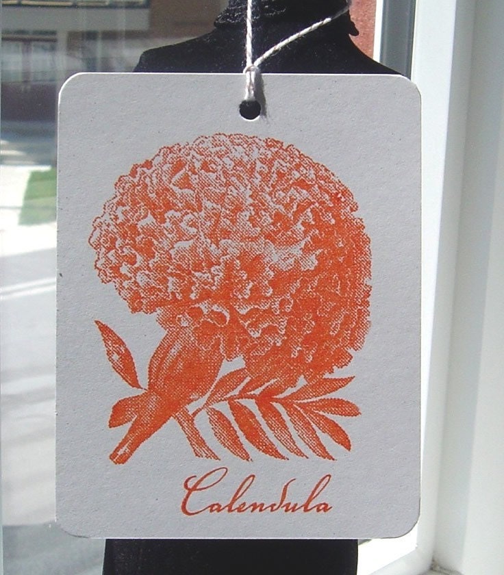 Vintage flowers - Gocco screen printed tags - FEATURED on CANADIAN HOME and  COUNTRY