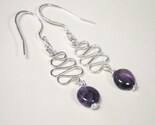 Amethyst - Sterling silver wire earrings