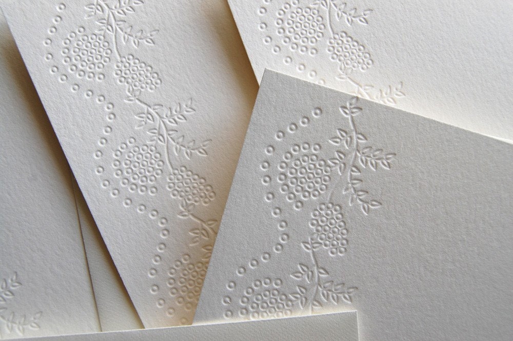 Eyelet lace, letterpress card set