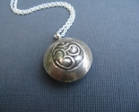 O M - Sterling Silver Chain with Fine Silver Handmade Om Disc Pendant for Yoga Lovers