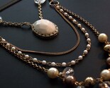 Carrie in the City - one of a kind white and pearl goldtone necklace