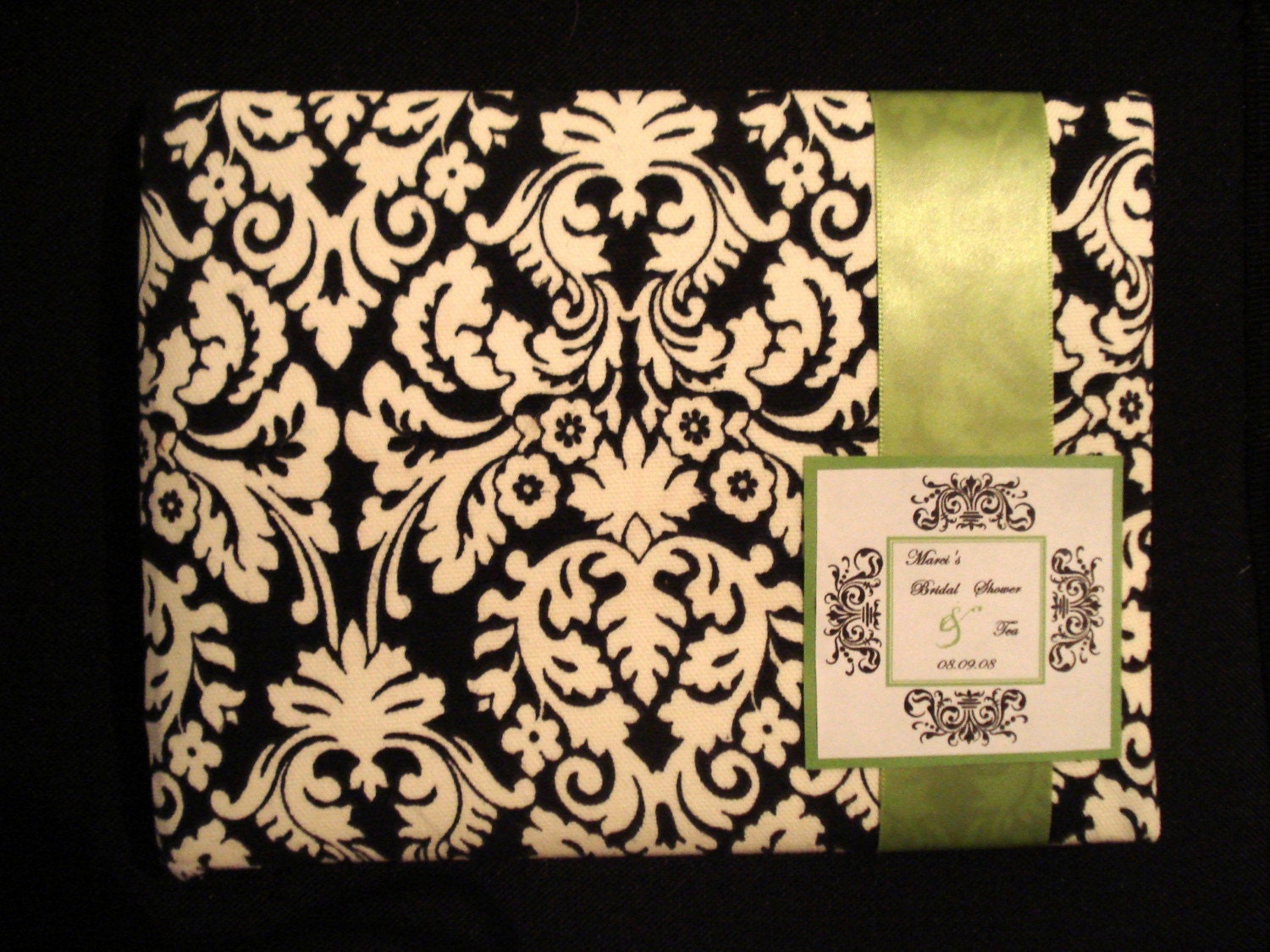 Custom Made Guestbook- Monogram Collection - Damask