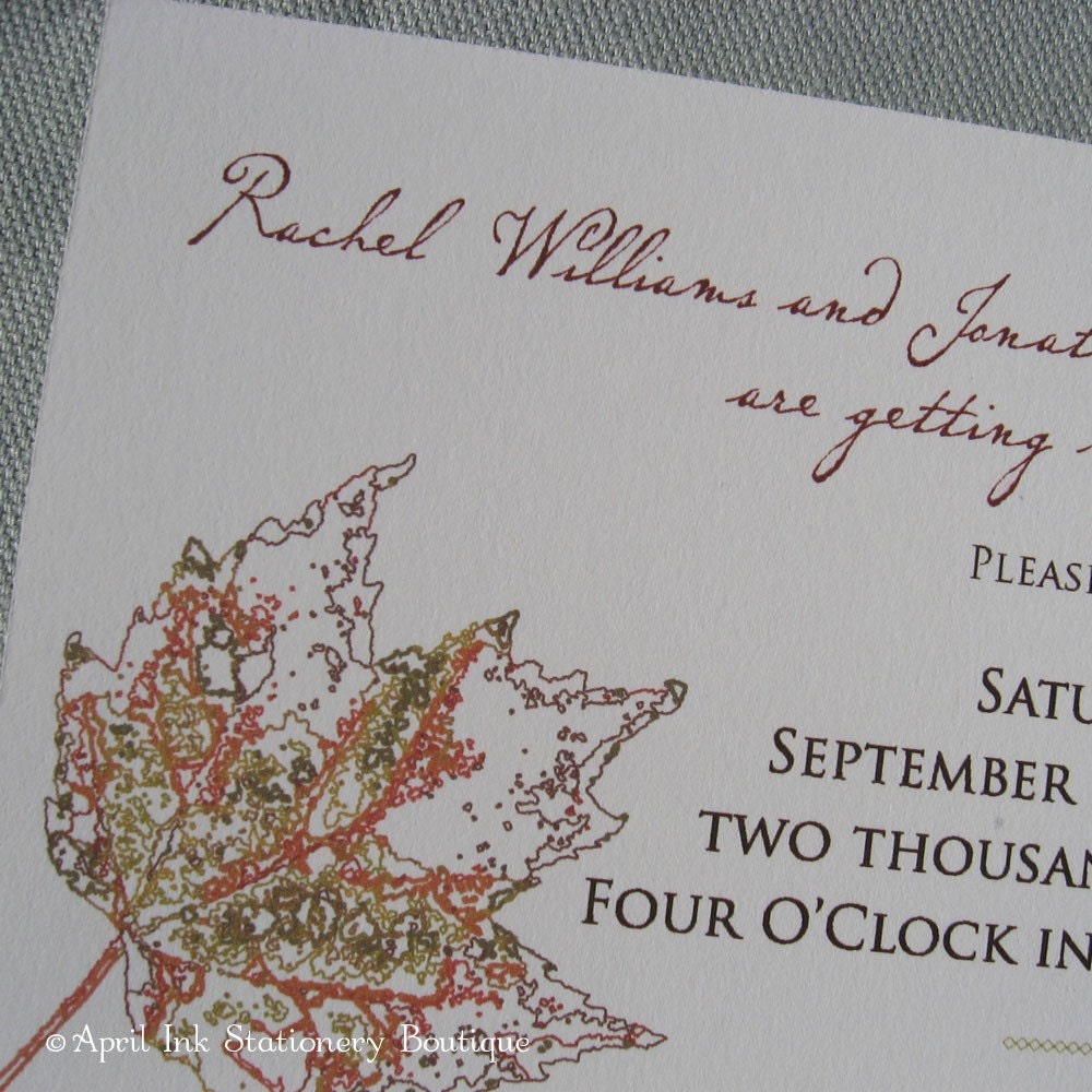 Autumn Leaves Party or Wedding Invitation Sample