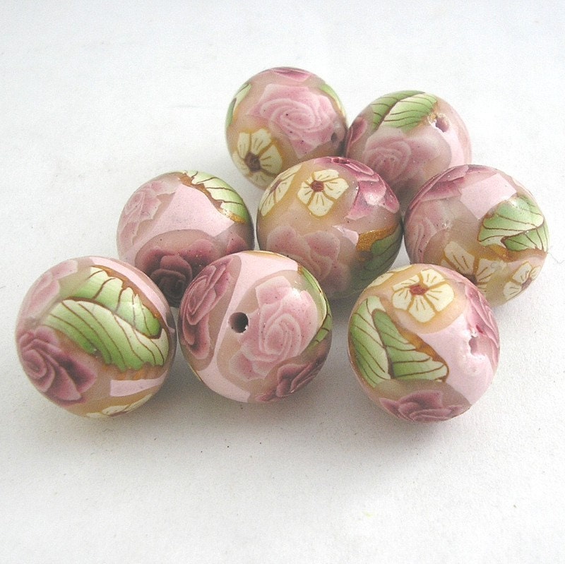 pink rose beads