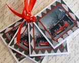 Route 66 Red Corvette Gift Tags - Set of Four