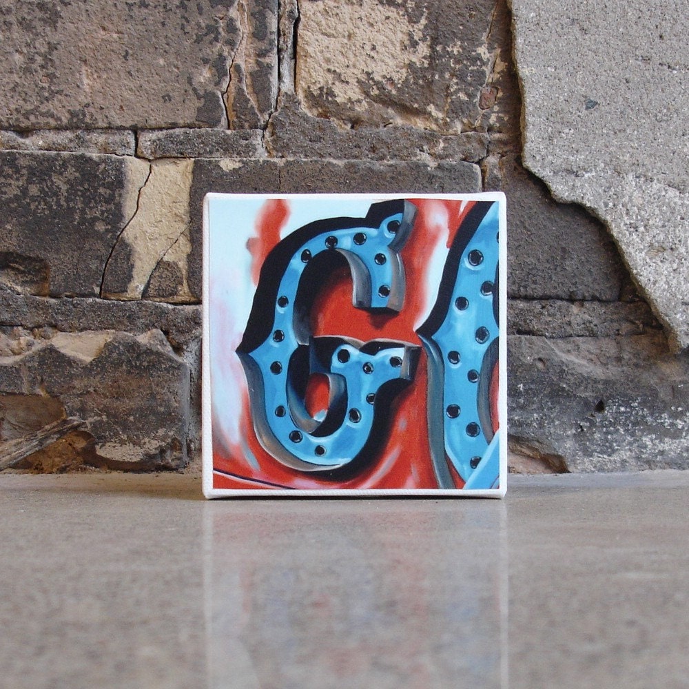 the letter G--4x4 print on gallery wrapped canvas