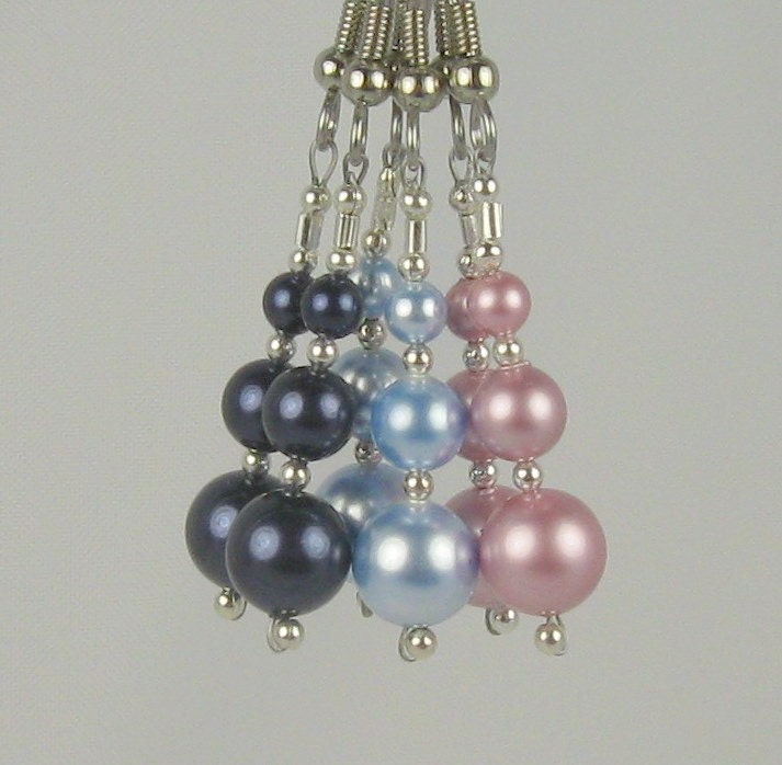 Three Pairs of Lovely Swarovski Crystal Pearl Earrings