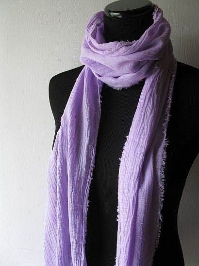 Gauze Scarf - Purple Violet Lavendar Spring Summer Lightweight Fabric Scarf - Free Shipping