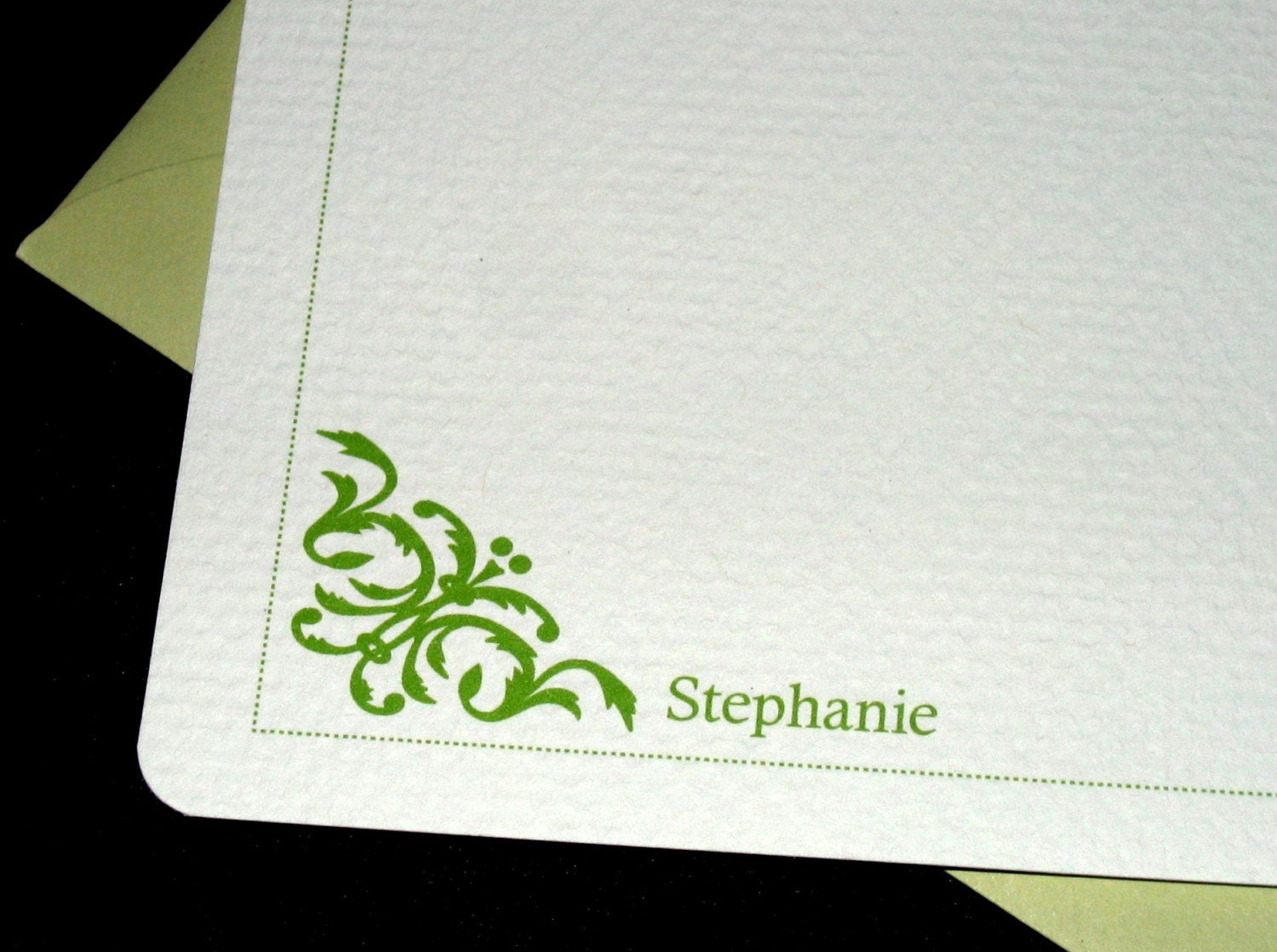 Damask Personalized Notecards-Set of 6 with envelopes