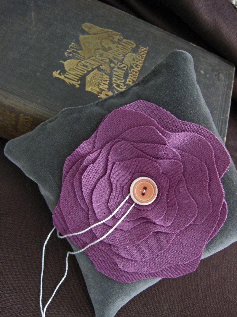 Purple Bloom Ring Pillow