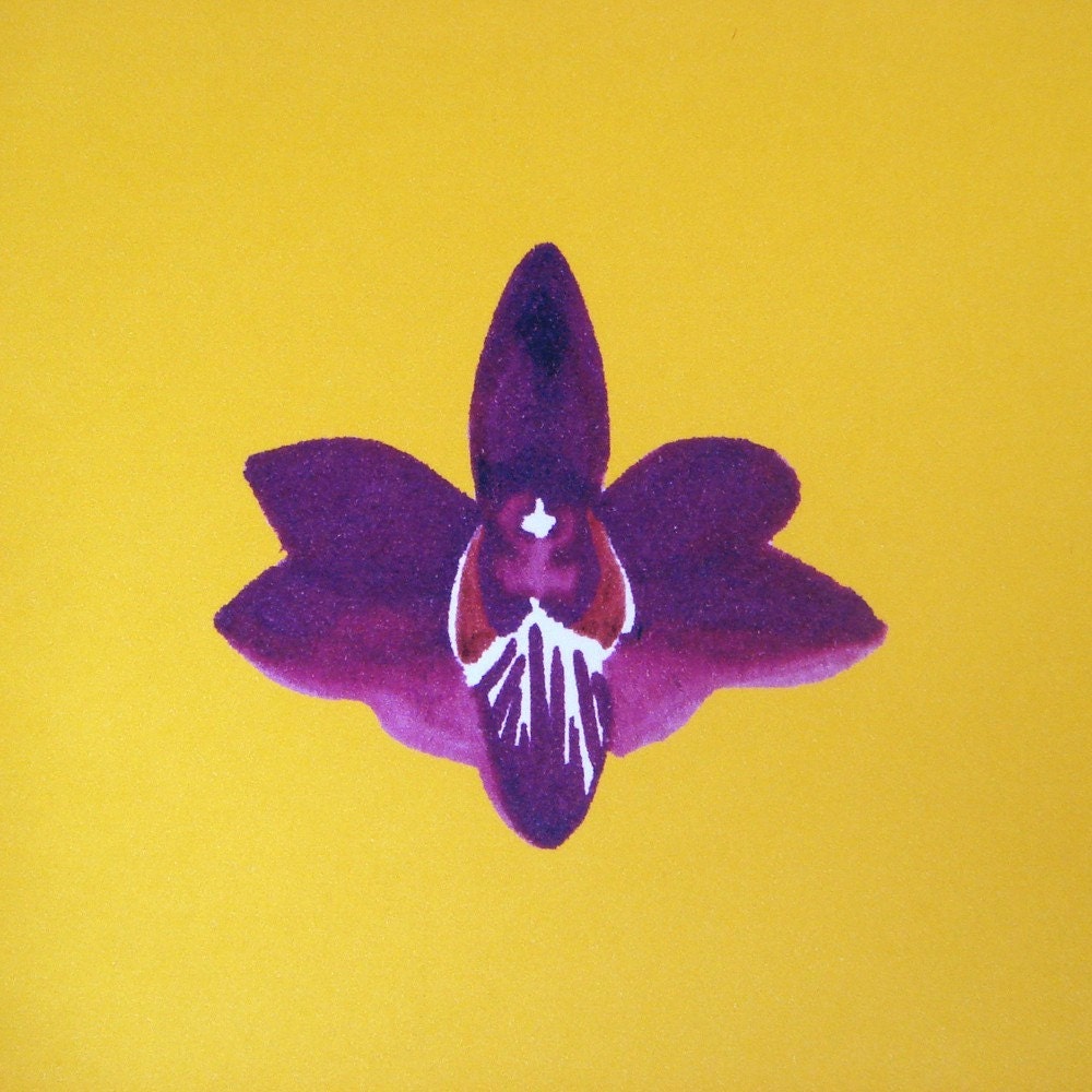 Orchid no.4 / postcard / golden yellow