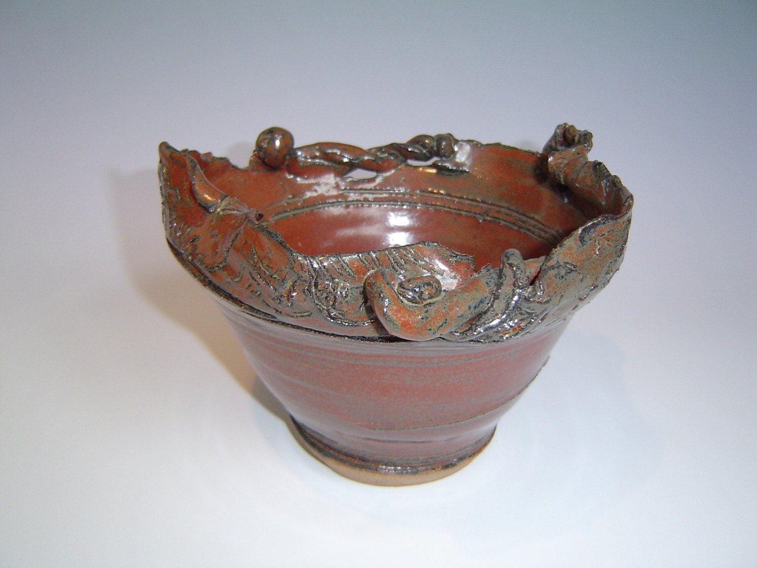 Hephaestus Bowl - red, decorative vase/bowl - handmade ceramic pottery
