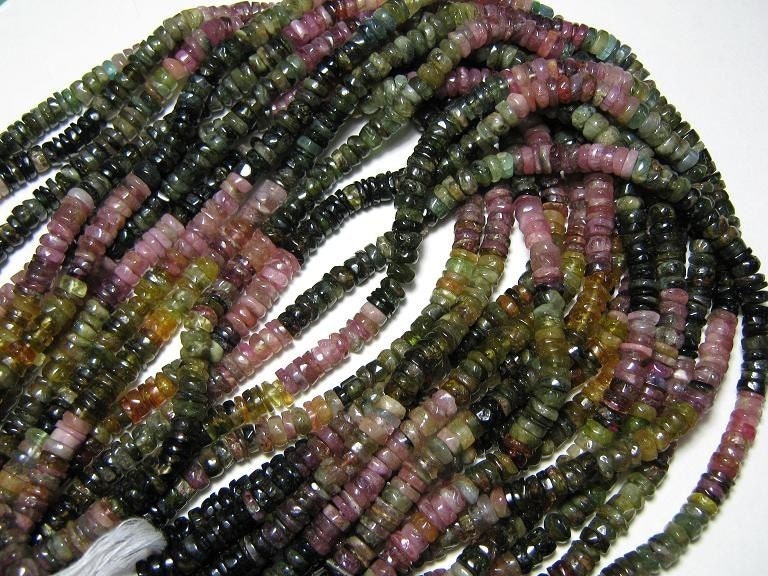 4 Full Strand,Tourmaline Smooth Tyre,Each Strand 14 inches long, size is 5mm,Fine Quality.
