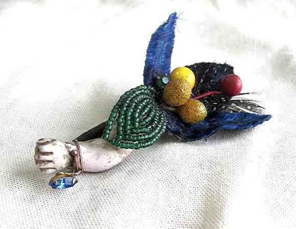 Beauty is the Beginning of Terror.  Dirty Boutonniere Brooch.