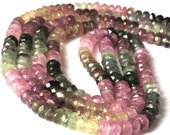 1/2 strand Multi Tourmaline Faceted Rondelles - 4mm