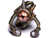Steampunk Jewelry - ROBOT RING -  copper REPTILE taxidermy glass EYE -  SIZE 9 ONLY - ARTIFACT - Featured Daily deviation on DeviantArt